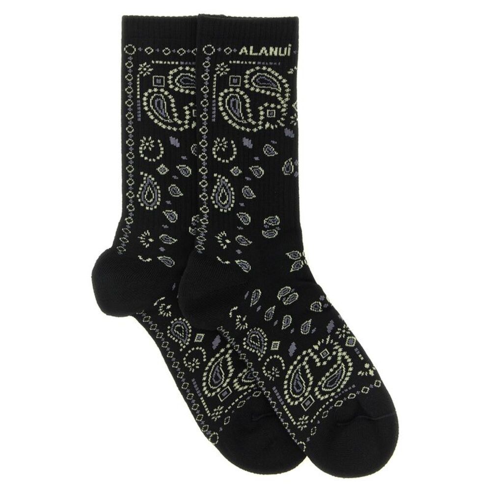 Alanui Black Cotton Women's Socks